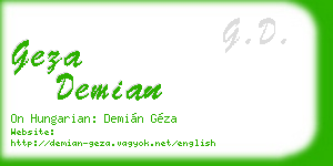 geza demian business card